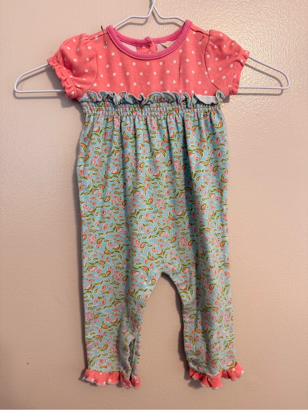 Matilda Jane Paisley Ruffle Romper | 6–12M | EUC Boutique